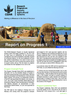 Report on progress 1 Report on progress 1