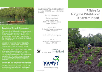 A guide to mangrove rehabilitation in Solomon Islands