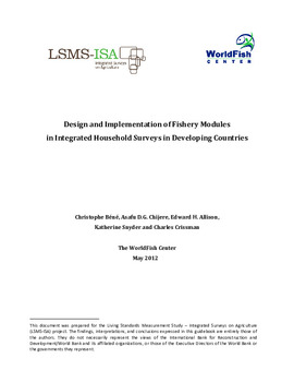 Design and implementation of fishery modules in integrated household surveys in developing countries Design and implementation of fishery modules in integrated household surveys in developing countries