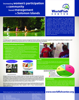Increasing women's participation in community based management in Solomon Islands Increasing women's participation in community based management in Solomon Islands