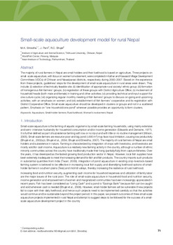 Small-scale aquaculture development model for rural Nepal