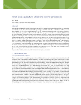 Small-scale aquaculture: Global and national perspectives Small-scale aquaculture: Global and national perspectives