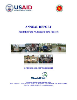 Feed the future aquaculture project: October 2011-Sept 2012 Feed the future aquaculture project: October 2011-Sept 2012