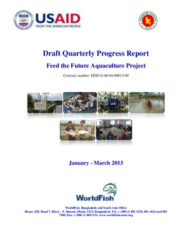 Feed the future aquaculture project: Draft quarterly progress report. Jan-March 2013