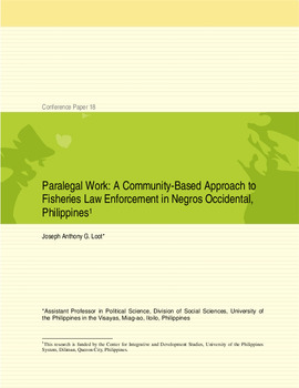 Paralegal work: a community-based approach to fisheries law enforcement ni Negros Occidental, Philippines Paralegal work: a community-based approach to fisheries law enforcement ni Negros Occidental, Philippines