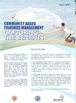 Community based fisheries management : capturing the benefits Community based fisheries management : capturing the benefits