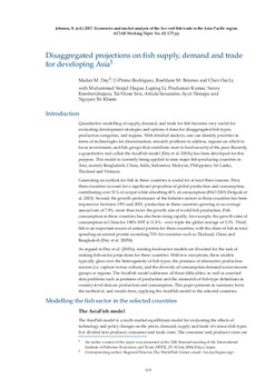 Disaggregated projections on fish supply, demand and trade for developing Asia Disaggregated projections on fish supply, demand and trade for developing Asia