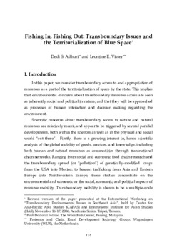 Fishing in, fishing out: transboundary issues and the territorialization of blue space Fishing in, fishing out: transboundary issues and the territorialization of blue space
