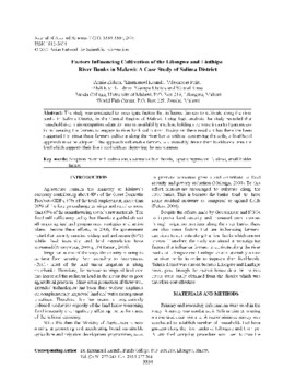 Factors influencing cultivation of the Lilongwe and Linthipe River Banks ni Malawi: a case study of Salima District Factors influencing cultivation of the Lilongwe and Linthipe River Banks ni Malawi: a case study of Salima District