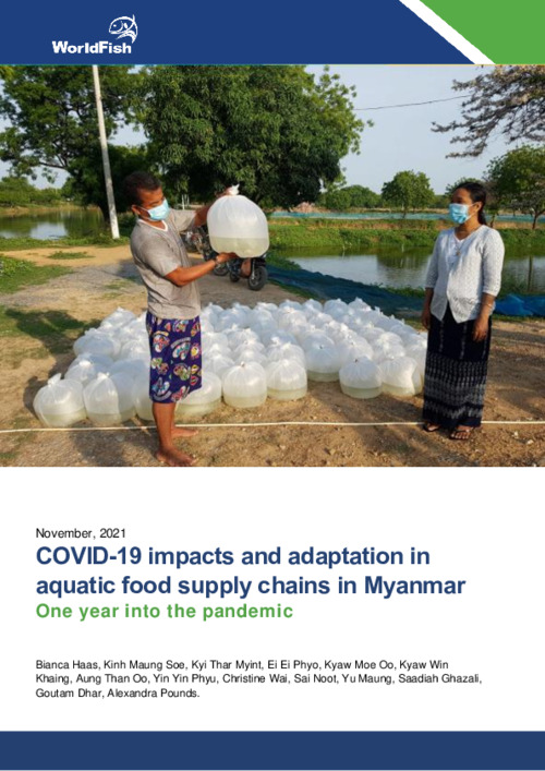 COVID-19 impacts and adaptation in aquatic food supply chains in Myanmar - One year into the pandemic