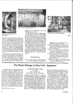 The pond refuge in rice-fish systems The pond refuge in rice-fish systems