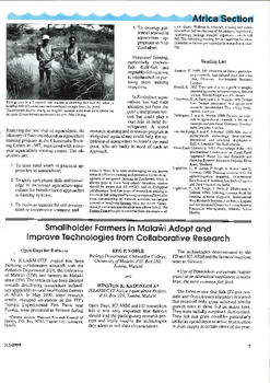 Smallholder farmers in Malawi adopt and improve technologies from collaborative research Smallholder farmers in Malawi adopt and improve technologies from collaborative research