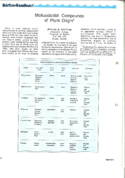 Molluscicidal compunds of plant origin Molluscicidal compunds of plant origin
