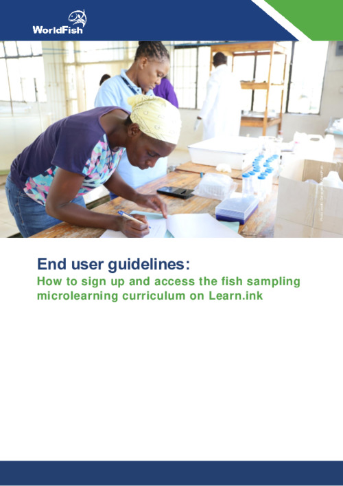 End user guidelines: How to sign up and access the fish sampling microlearning curriculum on Learn.ink End user guidelines: How to sign up and access the fish sampling microlearning curriculum on Learn.ink