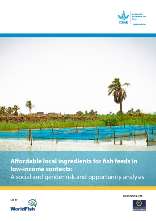 Affordable local ingredients for fish feeds in low-income contexts: A social and gender risk and opportunity analysis Affordable local ingredients for fish feeds in low-income contexts: A social and gender risk and opportunity analysis