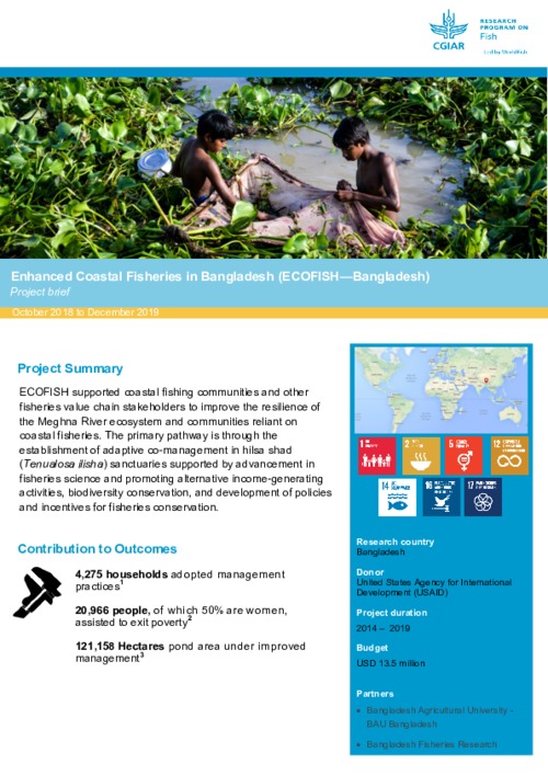 Enhanced Coastal Fisheries in Bangladesh (ECOFISH—Bangladesh). Project brief Oct 2018- Dec 2019 Enhanced Coastal Fisheries in Bangladesh (ECOFISH—Bangladesh). Project brief Oct 2018- Dec 2019