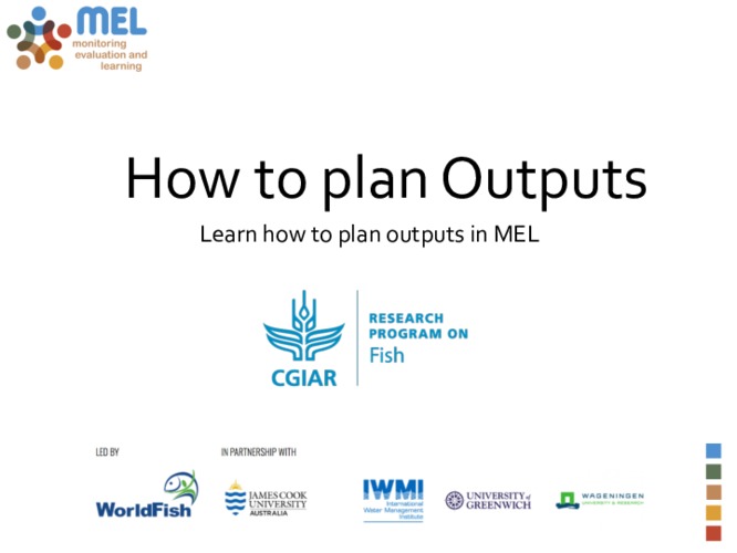 Guideline on how to plan an output through the MEL platform