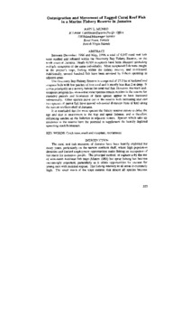 Outmigration and movement of tagged coral reef fish in a marine fishery reserve in Jamaica Outmigration and movement of tagged coral reef fish in a marine fishery reserve in Jamaica