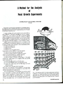 A method for the analysis of pond growth experiments