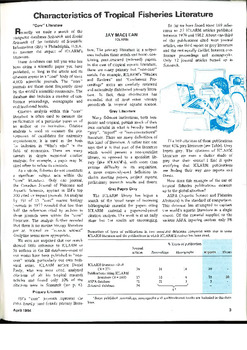 Characteristics of tropical fisheries literature