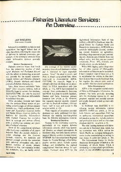 Fisheries literature services: an overview
