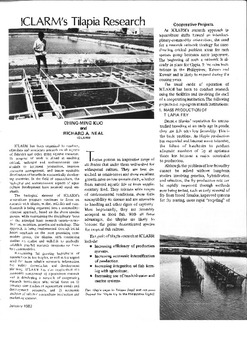 ICLARM's tilapia research