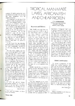 Tropical man-made lakes, African fish and cheap protein