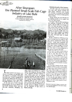 After Sinarapan: the planned small-scale fish cage industry of Lake Buhi