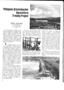 Philippine Brackishwater Aquaculture Training Project
