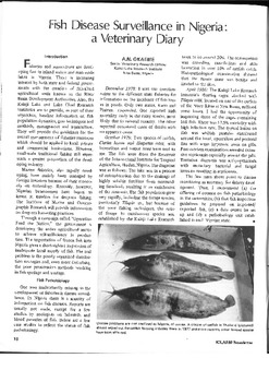 Fish disease surveillance in Nigeria: a veterinary diary