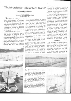 Tilapia hatcheries: lake or land based?