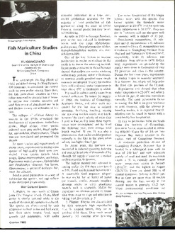 Fish mariculture studies in China