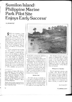 Sumilon Island: Philippine marine park pilot site enjoys early success
