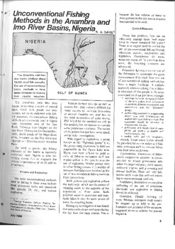 Unconventional fishing methods in the Anambra and Imo River Basins, Nigeria Unconventional fishing methods in the Anambra and Imo River Basins, Nigeria