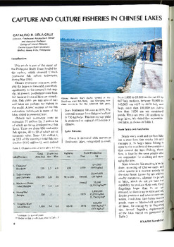 Capture and culture fisheries in Chinese lakes