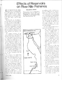 Effects of reservoirs on River Nile fisheries