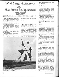 Wind energy, hydropower and heat pumps for aquaculture Wind energy, hydropower and heat pumps for aquaculture