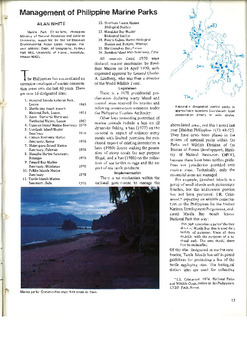 Management of Philippine marine parks Management of Philippine marine parks