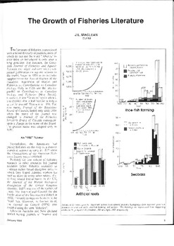 The growth of fisheries literature The growth of fisheries literature