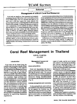 Coral reef management in Thailand Coral reef management in Thailand