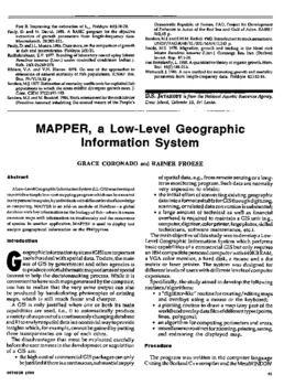 MAPPER, a low-level geographic information system MAPPER, a low-level geographic information system