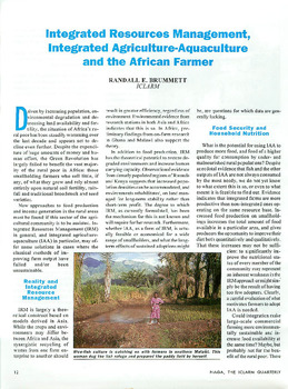 Integrated resources management, integrated agriculture-aquaculture and the African farmer Integrated resources management, integrated agriculture-aquaculture and the African farmer