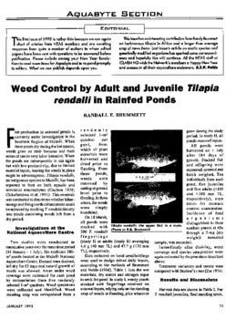 Weed control by adult and juvenile tilapia Tilapia rendalli in rainfed ponds Weed control by adult and juvenile tilapia Tilapia rendalli in rainfed ponds