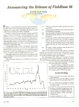 Announcing the release of FishBase 96 Announcing the release of FishBase 96