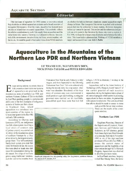 Aquaculture in the mountains of the northern Lao PDR and northern Vietnam Aquaculture in the mountains of the northern Lao PDR and northern Vietnam