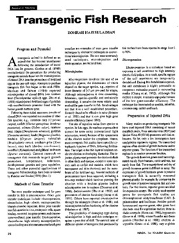 Transgenic fish research Transgenic fish research