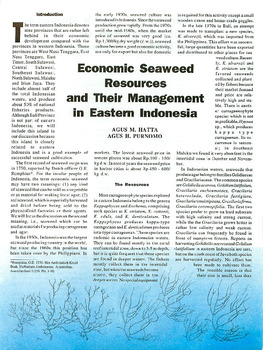 Economic seaweed resources and their management in eastern Indonesia Economic seaweed resources and their management in eastern Indonesia