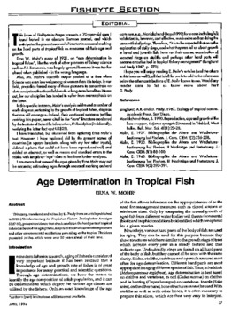 Age determination in tropical fish