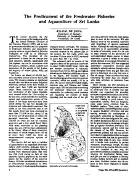 The predicament of the freshwater fisheries and aquaculture of Sri Lanka The predicament of the freshwater fisheries and aquaculture of Sri Lanka