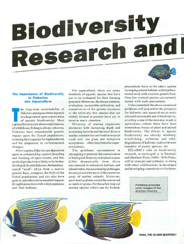 Biodiversity research and ICLARM